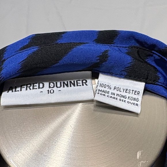 Alfred Dunner Blue and Black Zebra Print Blouse - Picture 5 of 5